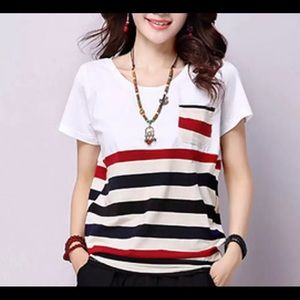 **NEW** Summer Striped Pocketed T-Shirt !
